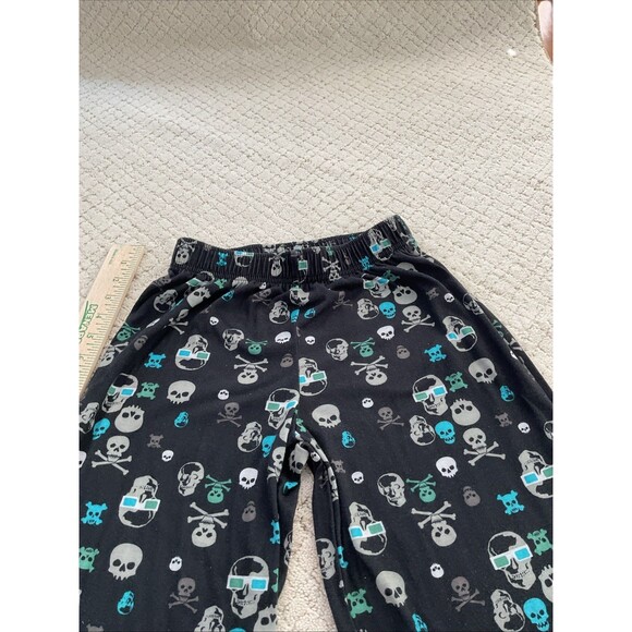 Medium (8/10) Cherokee Sleepwear Kids Youth Fleece Pants Skull Holiday Pattern - Picture 3 of 9